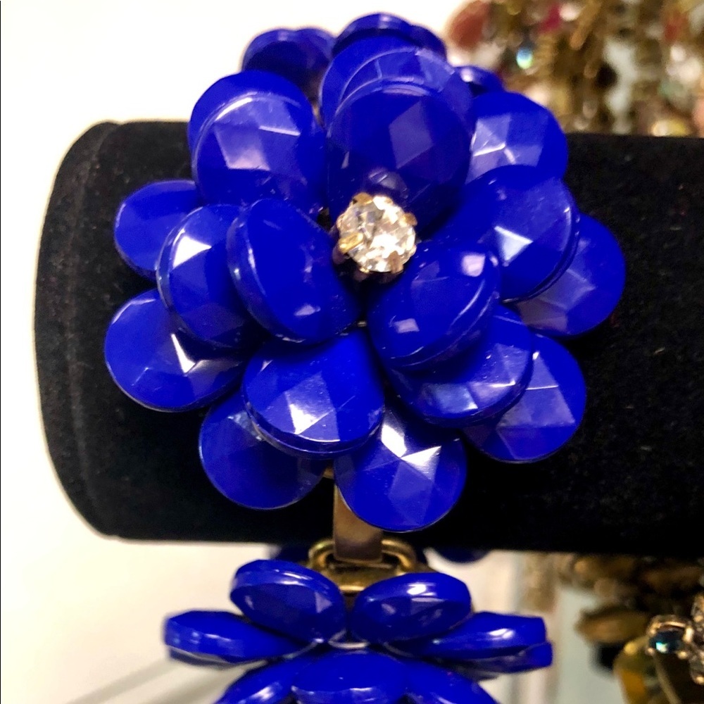 J Crew Blue Flower Statement Bracelet NEW